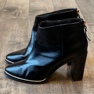Ted Baker London Womens Vaully Leather Black Ankle Boots Size 8.5 39